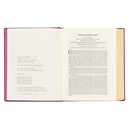 Red Plum Faux Leather Hardcover Large Print King James Version Note-taking Bible