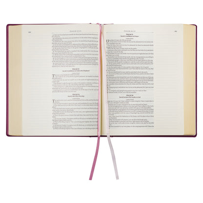 Red Plum Faux Leather Hardcover Large Print King James Version Note-taking Bible
