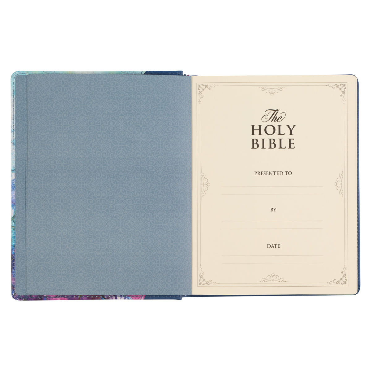 Blue Floral Faux Leather Hardcover Note-taking Bible