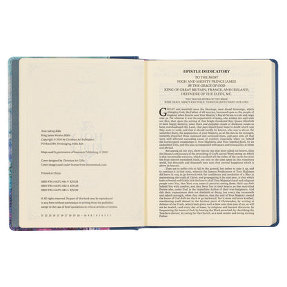 Blue Floral Faux Leather Hardcover Note-taking Bible