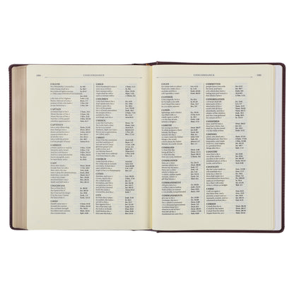 Burgundy Diamond Grid Faux Leather Hardcover Large Print KJV Note-taking Bible