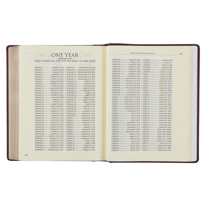 Burgundy Diamond Grid Faux Leather Hardcover Large Print KJV Note-taking Bible