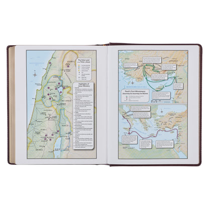 Burgundy Diamond Grid Faux Leather Hardcover Large Print KJV Note-taking Bible