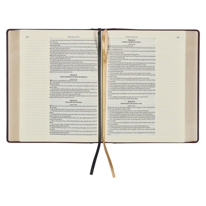 Burgundy Diamond Grid Faux Leather Hardcover Large Print KJV Note-taking Bible