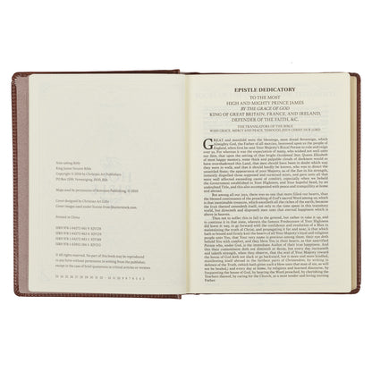 Saddle Tan Faux Leather Hardcover King James Version Note-taking Bible