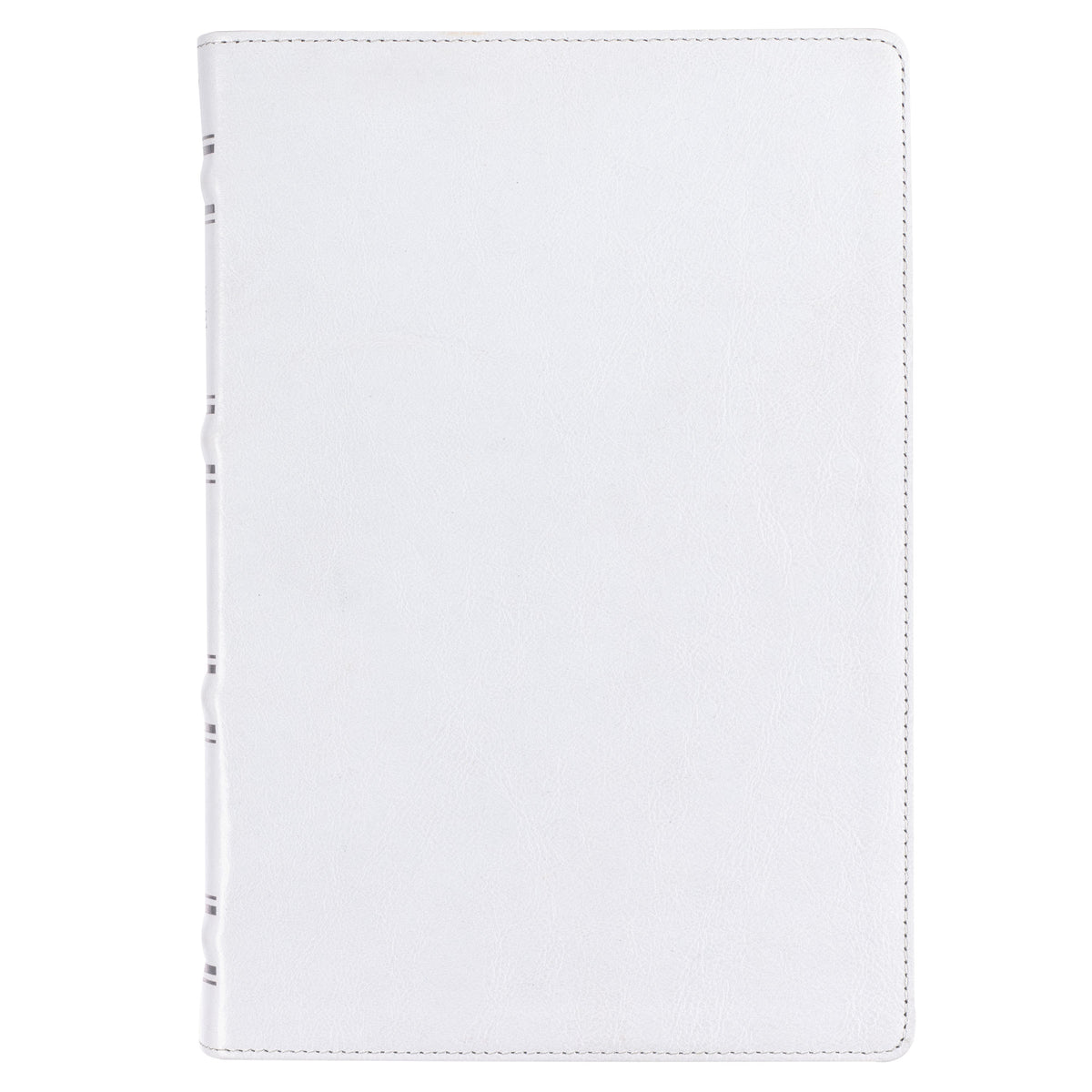 White Full Grain Leather Full-size Giant Print King James Version Bible with Thumb Index