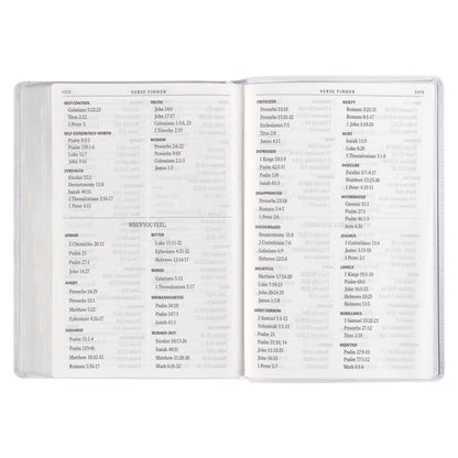 White Full Grain Leather Full-size Giant Print King James Version Bible with Thumb Index