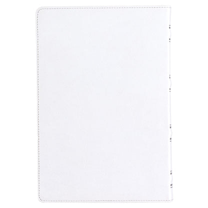White Full Grain Leather Full-size Giant Print King James Version Bible with Thumb Index