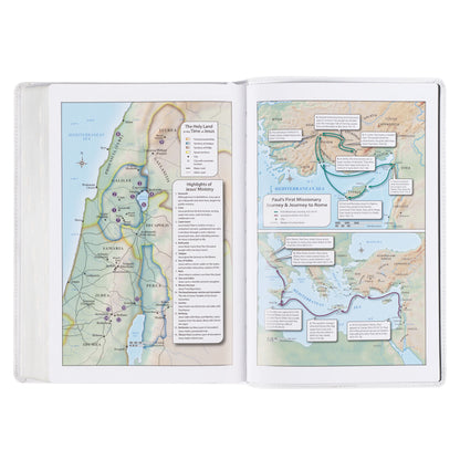 White Full Grain Leather Full-size Giant Print King James Version Bible with Thumb Index
