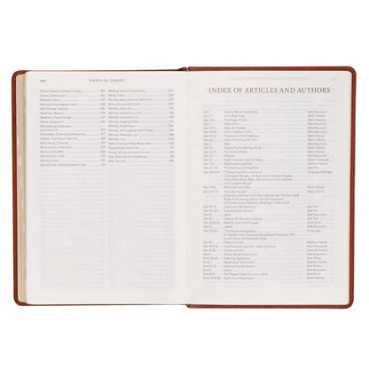 Saddle Tan Faux Leather Spiritual Growth Bible