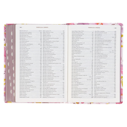 Pink Floral Faux Leather Spiritual Growth Bible