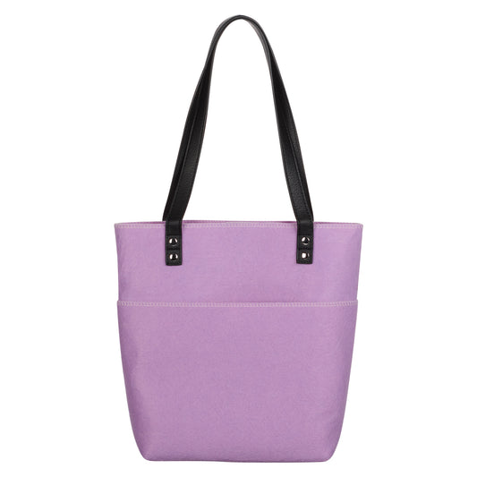 Strength & Dignity Two-tone Toffee and Cream Felt Fashion Bible Tote Bag - Proverbs 31:25