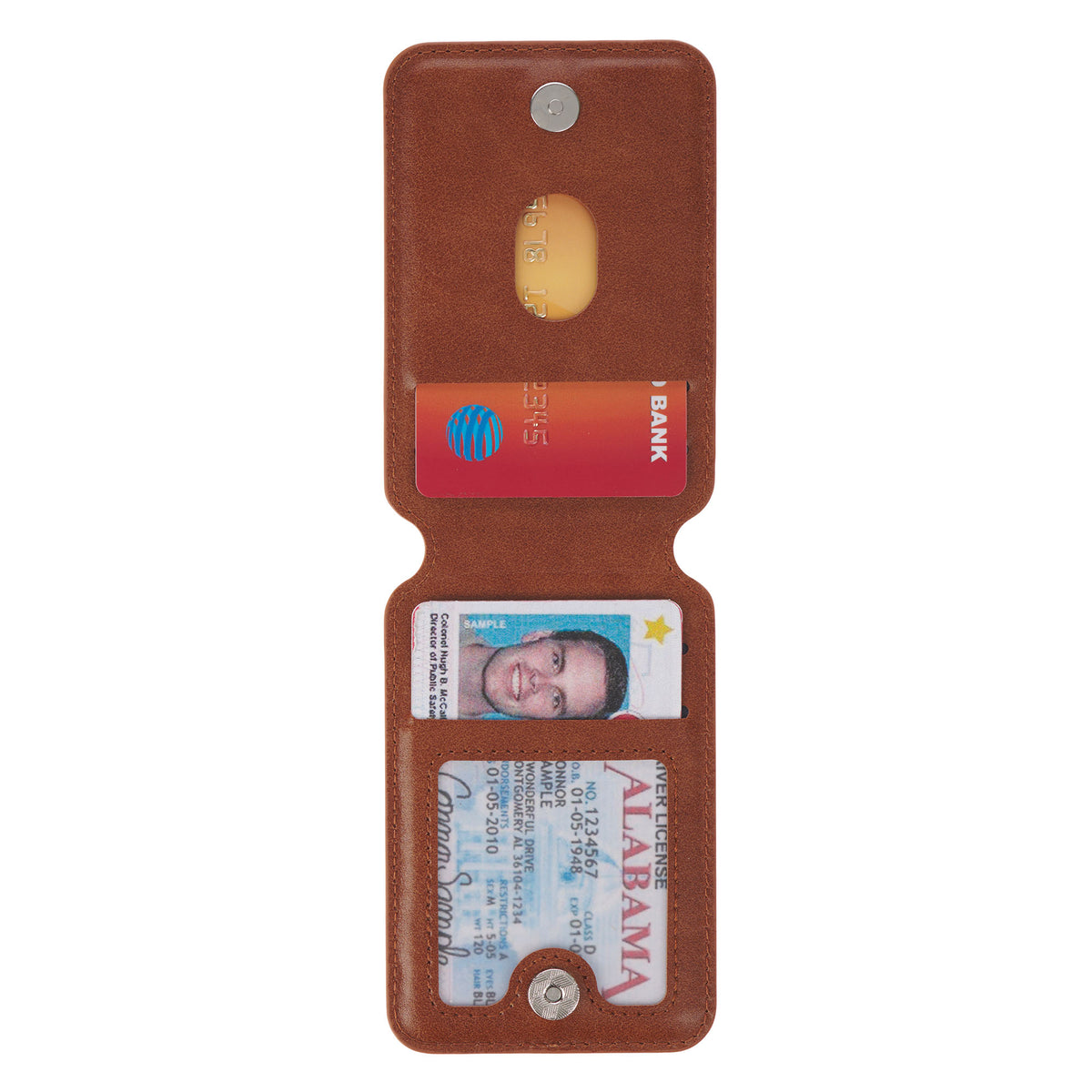 Stand Firm Honey-brown Faux Leather Phone Wallet with Stand - 1 Corinthians 16:13