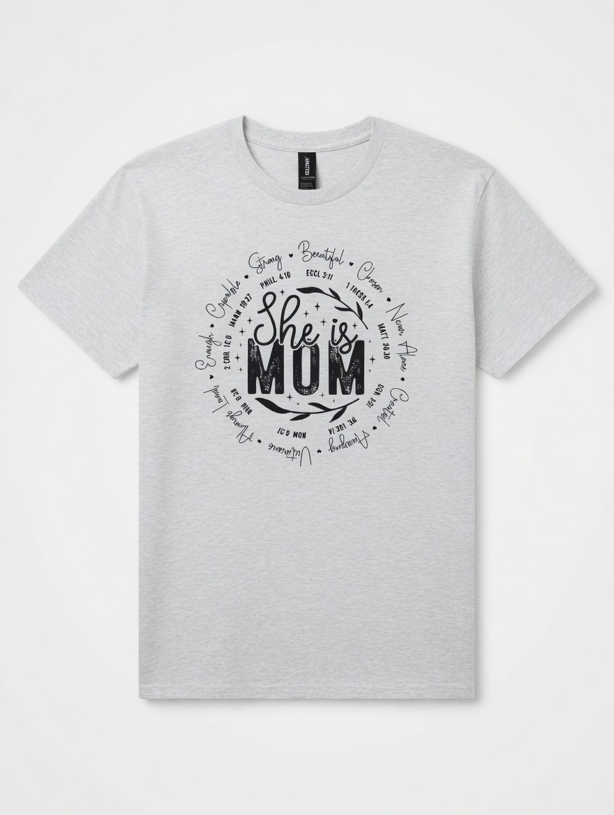 RTS "She is Mom" Tee | L - Ash