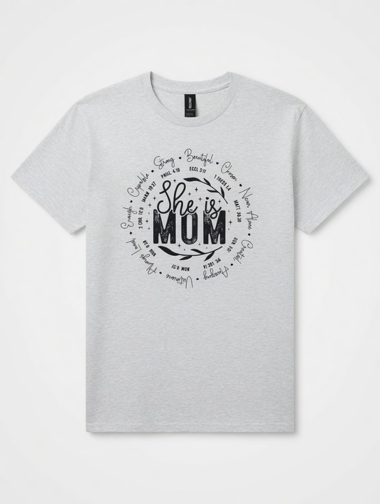 RTS "She is Mom" Tee | L - Ash